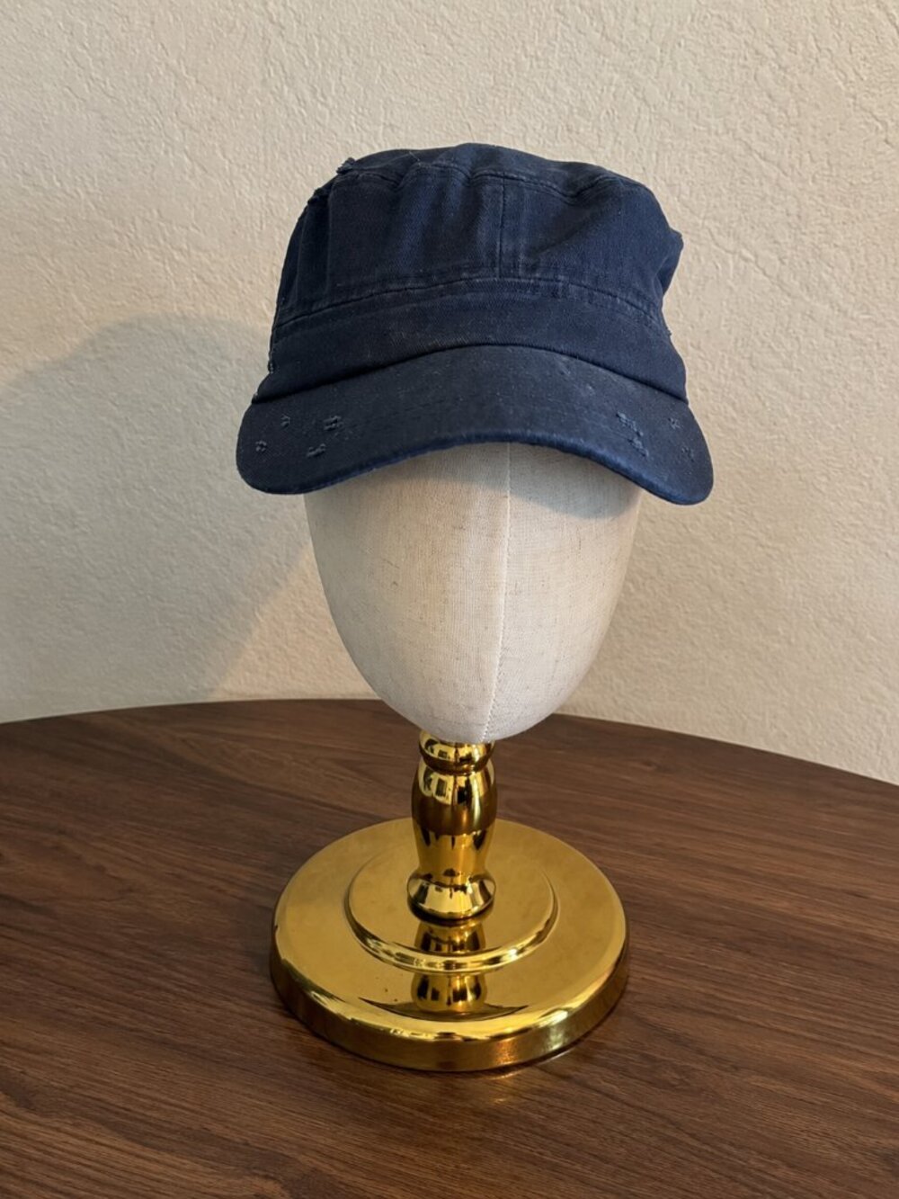 OSFA | Distressed Navy Blue Adjustable Military Cadet Cap